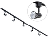 2 Metre Track Light Kit with 5 Harlem Heads and Halogen Bulbs - Black