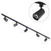 2 metre Track Light Kit with 5 Strand Heads and Integrated LED - Black