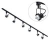 2 metre Track Light Kit with 6 Greenwich Heads and Halogen Bulbs - Black