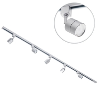 2 Metre Track Lighting with 5 Soho GU10 Fixture & LED Bulbs - Silver