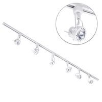 2 Metre Track Lighting with 6 Greenwich GU10 Fixture & Halogen Bulbs - White