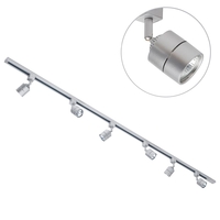 2 Metre Track Lighting with 6 Soho GU10 Fixture & Halogen Bulbs - Silver