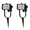 2 Pack of 1 Light Outdoor Spike Security Flood Light - Black