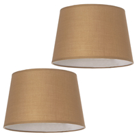 2 Pack of Easy to fit 25cm Drum Shades - Tan Brown