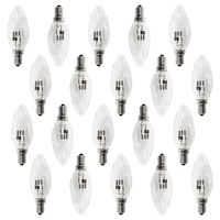 20 Pack of 42 Watt E14 Eco Candle Small Edison Screw Halogen Light Bulb - Clear