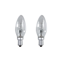 28 Watt E14 Small Edison Screw C35 Halogen Candle Light Bulb - Clear - 2 Pack