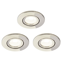 3 Pack of Adjustable LED Fire Rated IP65 Recessed Downlights - Satin Nickel