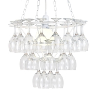 3 Tier Dining Room Wine Glass Chandelier - White,  1 Light