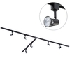 3m T Shape Track Light Kit with 6 Harlem Heads and HAL Bulbs - Black