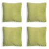 4 Pack of 45cm Square Microfleece Cushion - Green