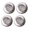 4 Pack of Diecast IP65 Rated Downlight with LED Bulbs - Brushed Chrome