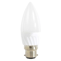 4 Watt LED B22 Bayonet Cap Candle Light Bulb - Warm White