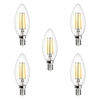 5 Pack of 4 Watt LED Vintage Style E14 Small Edison Screw Candle Light Bulbs - Natural White