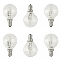 6 Pack of 28 Watt E14 Eco Mini Globe Halogen Light Bulbs - Warm White