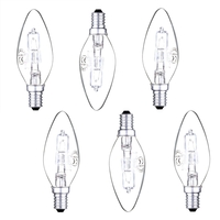 6 Pack of 28 Watt E14 Small Edison Screw Halogen Candle Light Bulb - Warm White