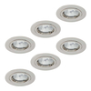 6 Pack of 50 Watt Tiltable Recessed Downlights,  Chrome