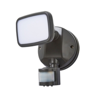 Alma Single 10 Watt LED Outdoor Flood Light with PIR Sensor - Dark Grey