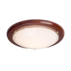 Fergie 1 Light Flush Ceiling Light - Dark Wood & Opal Glass