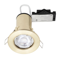 Fixed Fire Rated Cast Recessed GU10 Downlight with LED Bulb - Brushed Brass