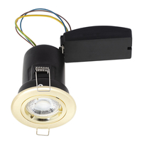 Fixed Recessed GU10 Fire Rated Downlight with LED Bulb - Brushed Brass