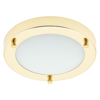 Mari 12 Watt Small LED Flush Bathroom Ceiling Light - Brass