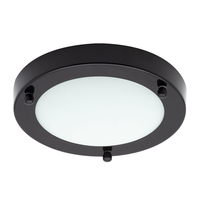 Mari 12 Watt Small LED Flush Bathroom Ceiling Light - Satin Black