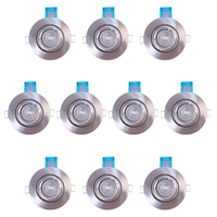 Pack of 10 Fire Rated IP20 Rated Tilt Downlighter with LED Bulbs - Satin Chrome