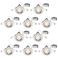 Pack of 10 Recessed Downlights with LED Bulbs - Chrome