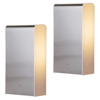 Pack of 2 Boston Pedestal Outdoor Lights - Stainless Steel