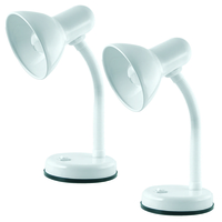 Table Lamps  - Pack of 2 Caher 1 Light Flexi Neck Task Lamps - White