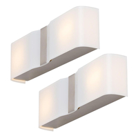 Pack of 2 Ediso 2 Light Decorative Wall Light - Satin Chrome