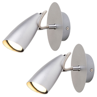 Pack of 2 Garufo 1 Light Spotlight Wall Light - Grey