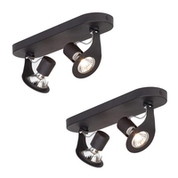 Pack of 2 Gino 2 Light Adjustable Spotlight Plate - Black