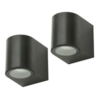 Pack of 2 Wye 1 Light Outdoor Wall Lights - Black