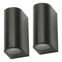 Pack of 2 Wye 2 Light Up and Down Outdoor Wall Lights - Black