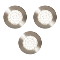 Pack of 3 Charles Circular Daylight LED Under Kitchen Cabinet Light - Satin Nickel