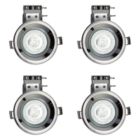 Pack of 4 Fire Rated IP20 Fixed Downlighter with LED Bulbs - Black Chrome