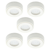 Pack of 5 Wakefield Kitchen 1.5 Watt LED Circular Cabinet Light with Frosted Shade - White