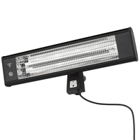 Rectangle 65cm 1800W Patio Radiant Wall Mounted Heater - Black