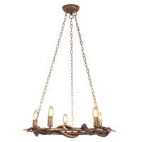 Rein 5 Light Antler Cartwheel Chandelier - Natural