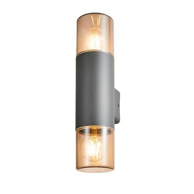 Tegan 2 Light Outdoor Round Up
and Down Wall Light - Grey