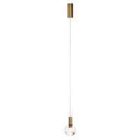 Visconte Splendere 1 Light Ceiling Pendant - Brass & Clear Glitter Glass