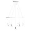 Visconte Splendere 5 Light Adjustable Ceiling Pendant Bar - Nickel & Glitter Glass