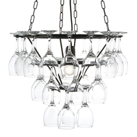 Wine Glass Chandelier - 3 Tier - Black