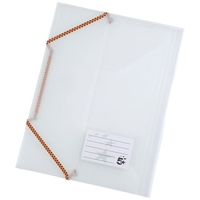 5 Star 3 Flap Elasticated File Polypropylene A4 Translucent [Pack 5]