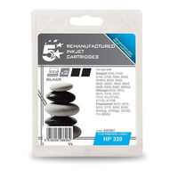 5 Star Compatible Inkjet Cartridge Page Life 1600pp Black [HP No.339 C9504EE Alternative] [Pack 2]