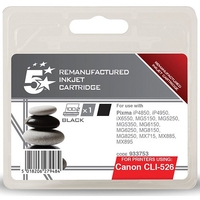 5 Star Compatible Inkjet Cartridge Page Life 1660pp Black [Canon CLI-526BK Alternative]