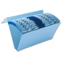 5 Star De Luxe Expanding File with Flap 16 Pockets A-Z 12 Months 1-31 Foolscap Blue