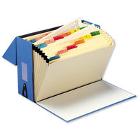 5 Star Expanding Box File - 20 Pockets - A-Z - Foolscap - Blue