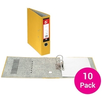 5 Star Lever Arch File - 70mm Spine / A4 / Yellow / Pack of 10
